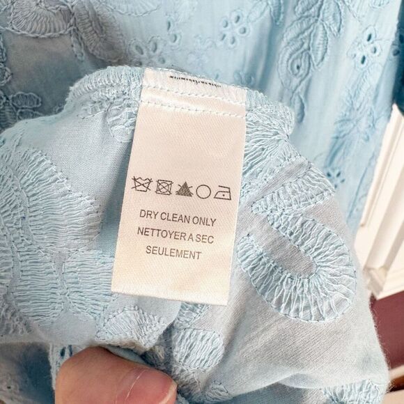 HALE BOB Gail Maxi Dress - Blue Floral Eyelet Women’s Size Small- Belt not incl - Picture 8 of 16